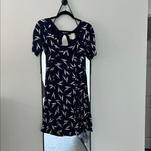 Maeve Navy Dress with White Floral Pattern